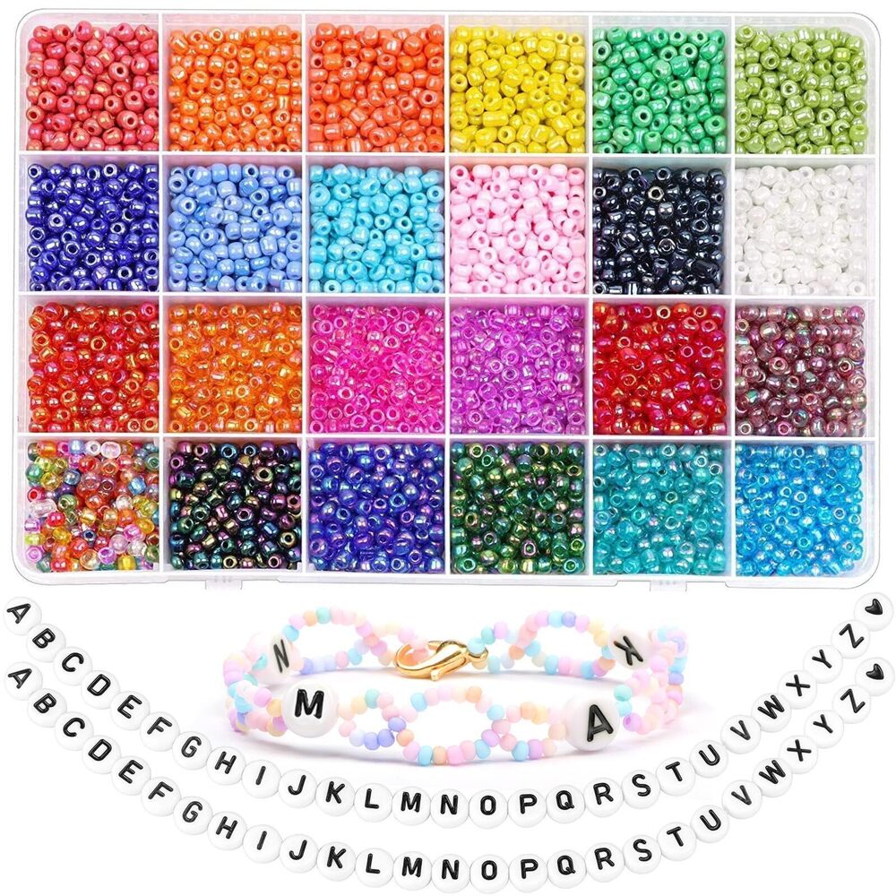 3557 4mm Glass Seed Beads, 6/0 Small Pony Tiny Waist Letter Beads